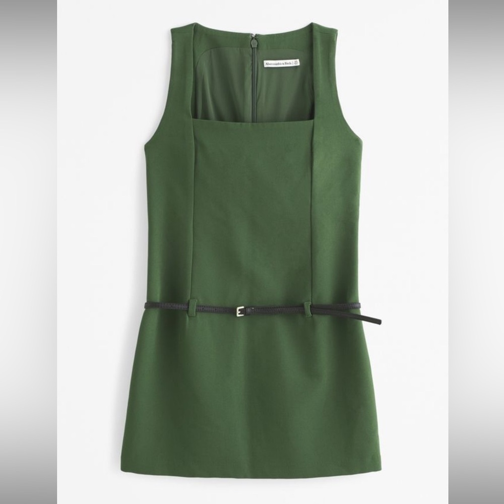 Abercrombie & Fitch square neck belted mini dress small